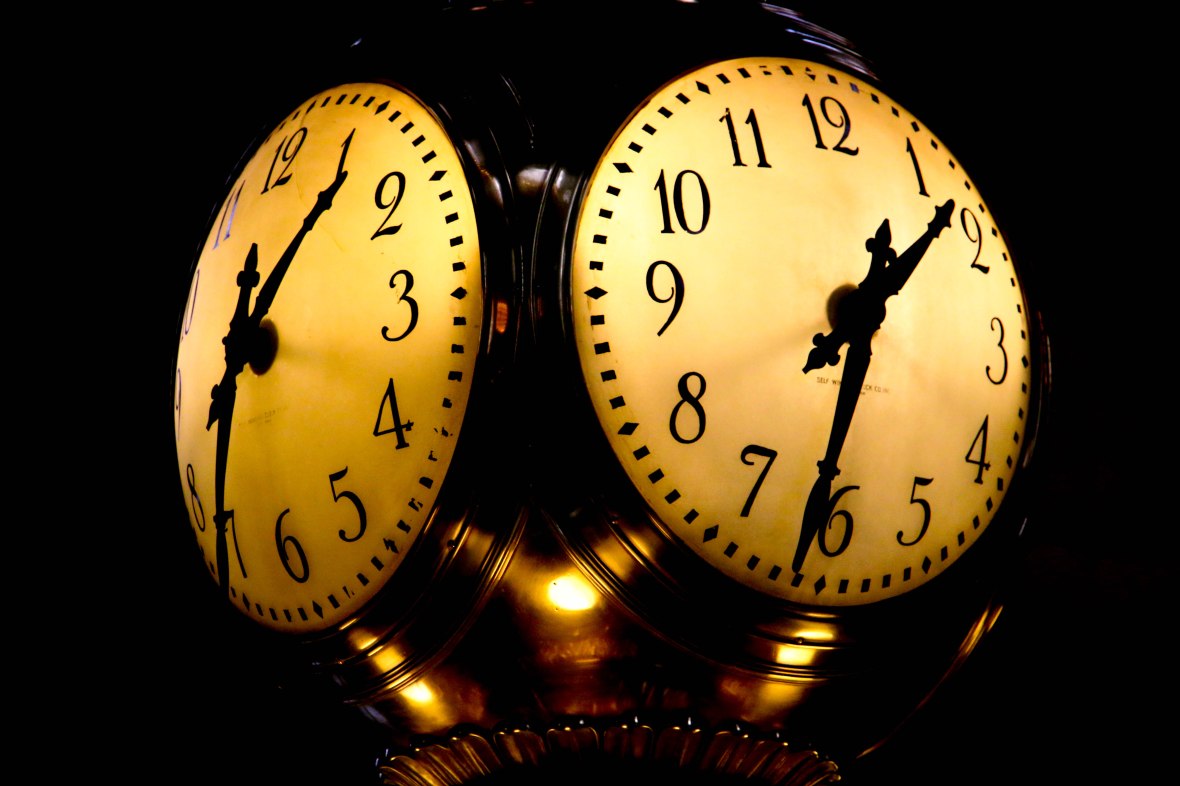 Golden Clock Two Faces