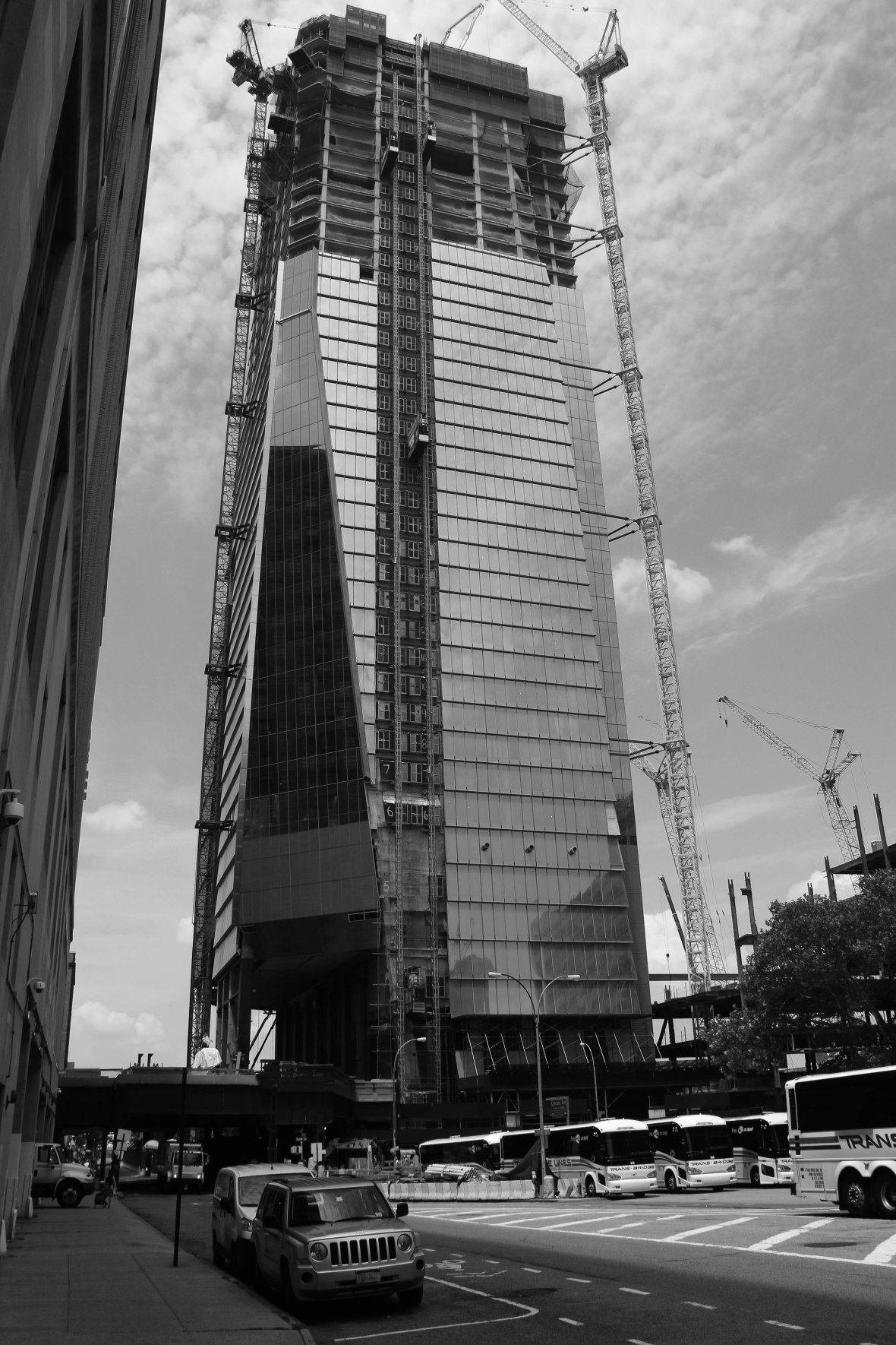 Glass Skyscaper "Under Construction" Black & White
