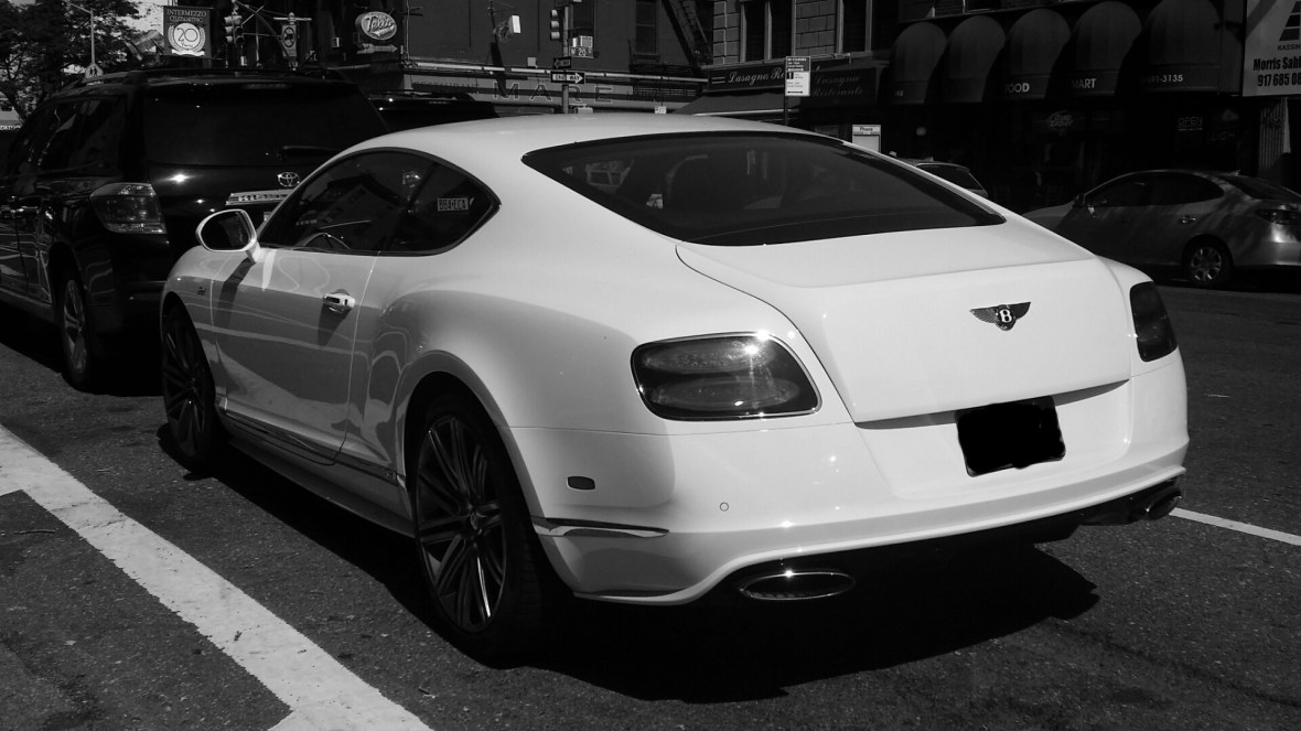 Bentley Coupe Rear Black & White