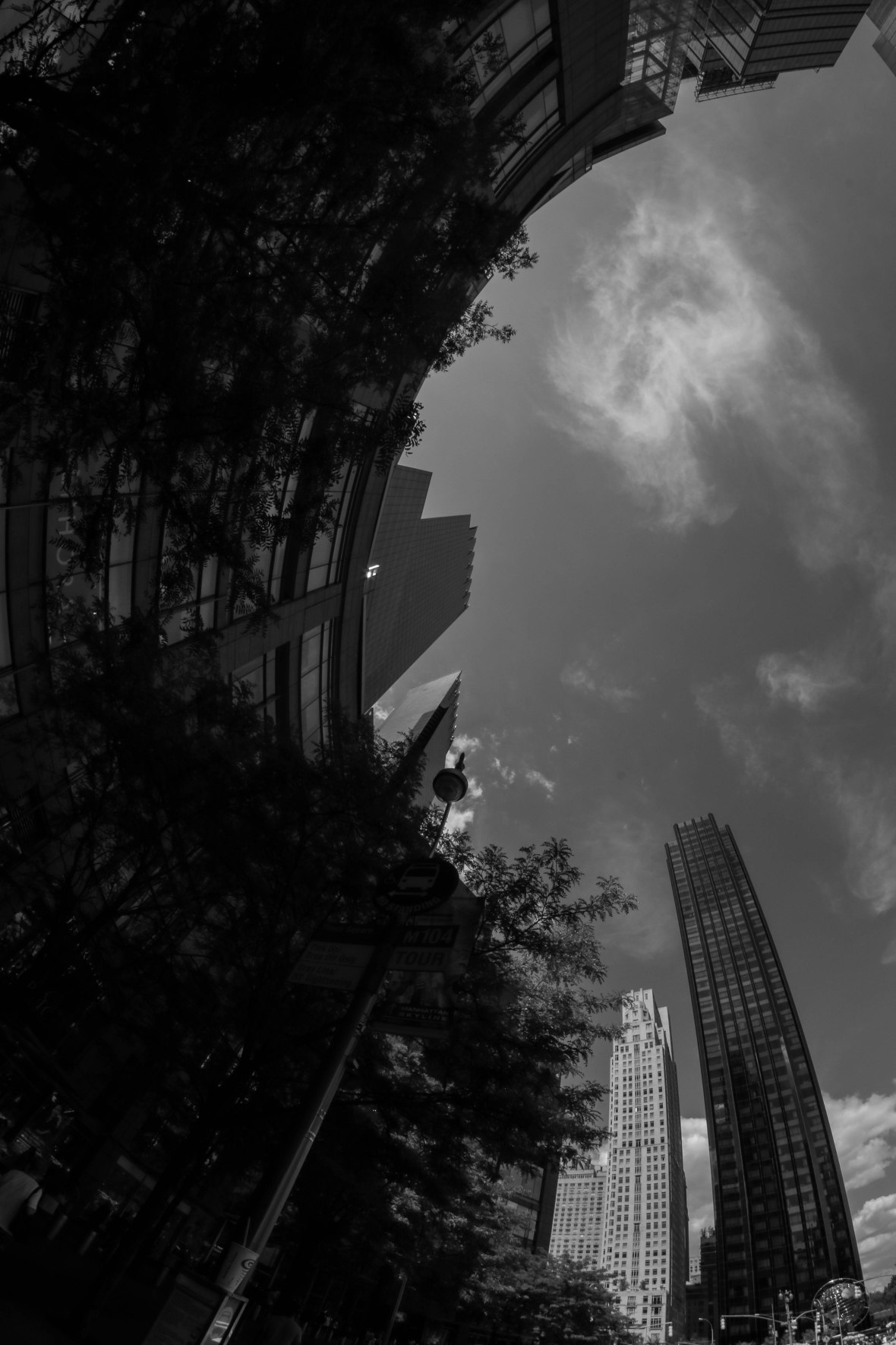 Columbus Circle Vertical Black & White