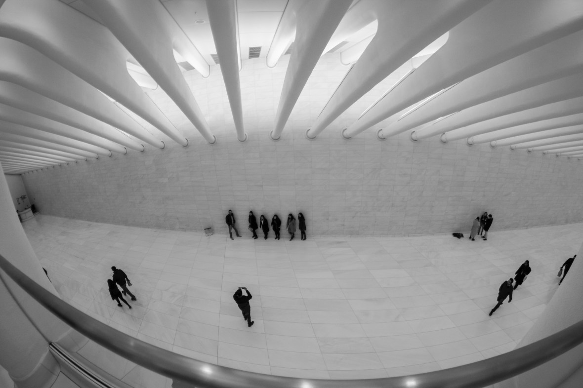 Looking down at the people