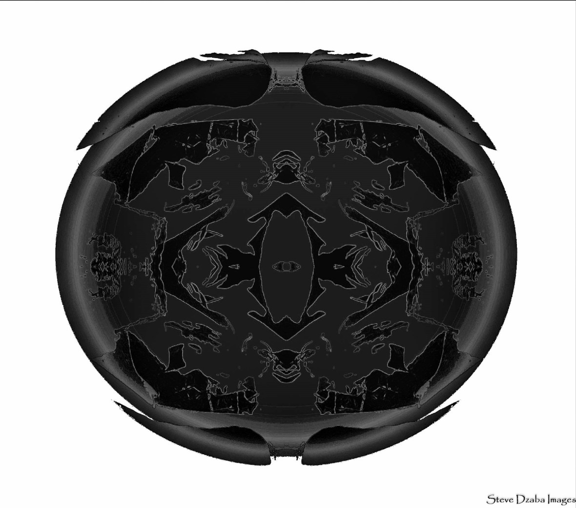 Abstract Portrait Series The Pupil &amp; Iris Inkblot Black Glass Limited Edition