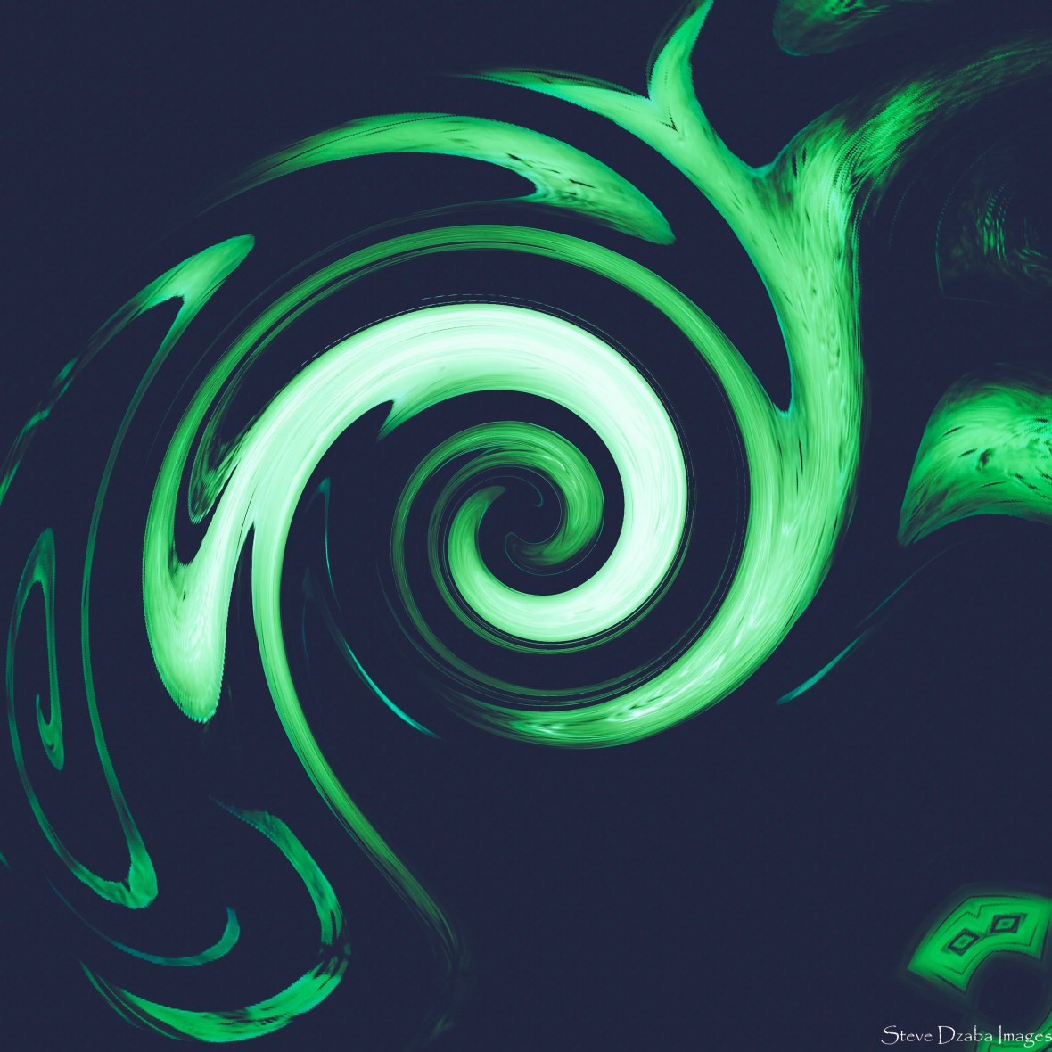 Abstract Portrait Series The Inkblot No.23 Blithe Beauty Green Haze Vertical